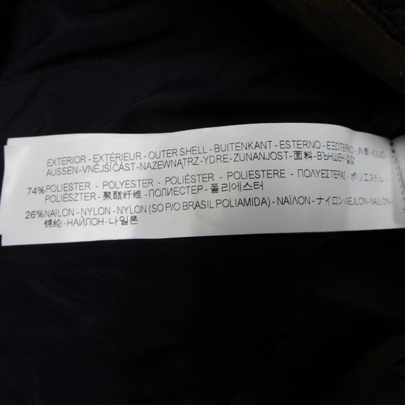 Zara Navy Quilted Puffer Jacket with Brown Trim - Picture 3 of 13